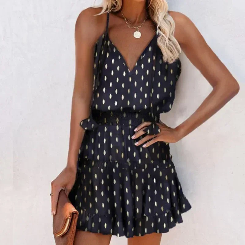 Women Summer Casual Beach Boho Dress V-neck Printed Sleeveless Ruffled Suspender Plus Size Ladies Dresses Elegant Women Dress
Women Summer Casual Beach Boho Dress V-neck Printed Sleeveless Ruffled Suspender Plus Size Ladies Dresses Elegant Women Dress