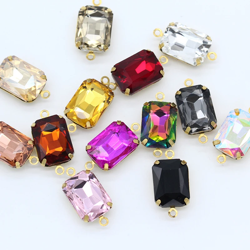 36pc 10x14mm rectangle glass crystal stones Rhinestone double Daggle Beads pendant with gold casting jewelry accessories
36pc 10x14mm rectangle glass crystal stones Rhinestone double Daggle Beads pendant with gold casting jewelry accessories