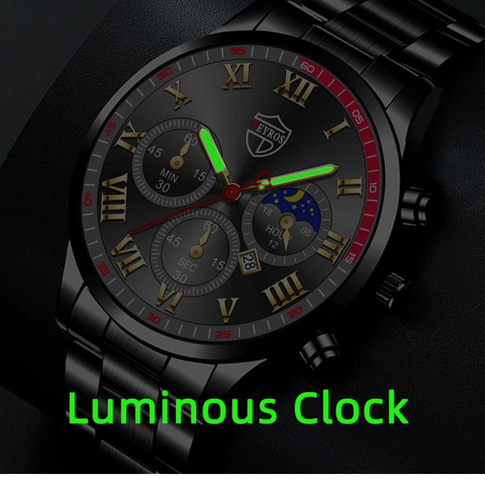 Fashion Mens Stainless Steel Watches Luxury Quartz Wristwatch Calendar Luminous Clock Men Business Casual Watch Reloj Hombre Fashion Mens Stainless Steel Watches Luxury Quartz Wristwatch Calendar Luminous Clock Men Business Casual Watch Reloj Hombre