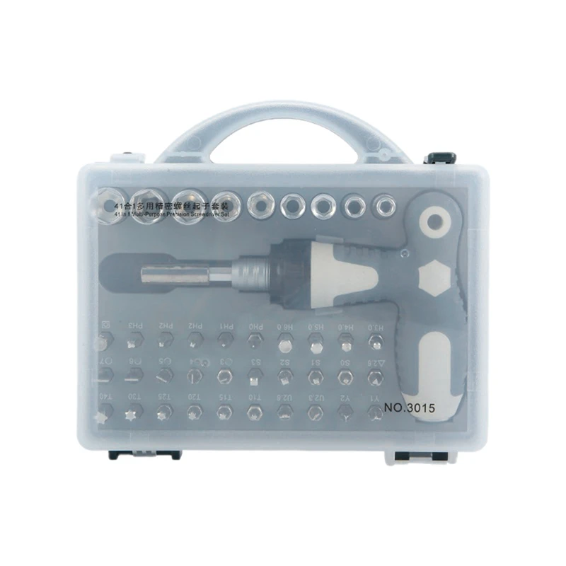 Набор отверток из хромованадиевой стали, комплект из 1 отвертки с храповым механизмом 41 в 1, одиннадцать символов
Набор отверток из хромованадиевой стали, комплект из 1 отвертки с храповым механизмом 41 в 1, одиннадцать символов