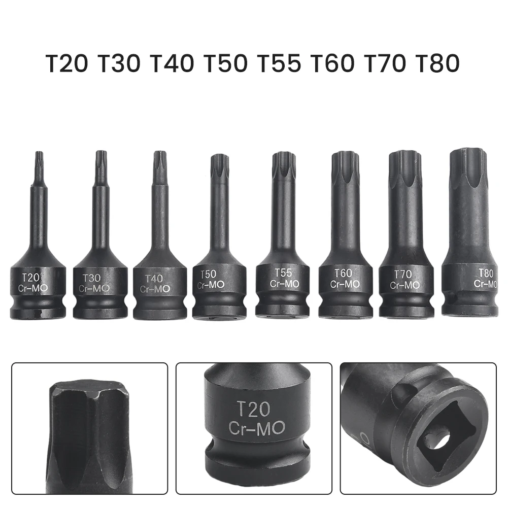 1/2 Inch Socket Adapter Drive Impact Torx Star Bit Socket Sets Converter Impact Drill Bits Electric Wrench Driver Tools Kit Set
1/2 Inch Socket Adapter Drive Impact Torx Star Bit Socket Sets Converter Impact Drill Bits Electric Wrench Driver Tools Kit Set
