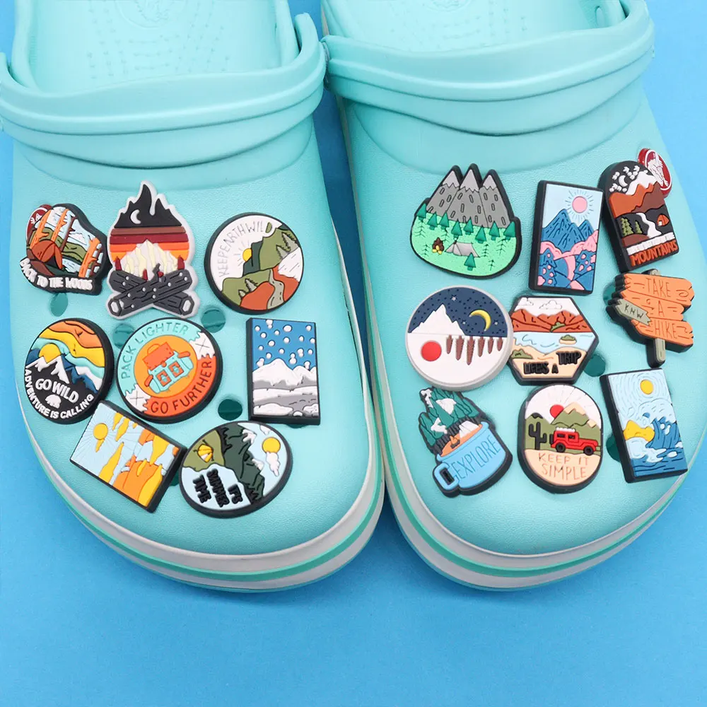 Wholesale 50pcs Shoe Charm Scenery Sunrise Mountain Ocean Wave Accessories PVC Shoe Decoration For Wristbands Croc Jibz Gift
Wholesale 50pcs Shoe Charm Scenery Sunrise Mountain Ocean Wave Accessories PVC Shoe Decoration For Wristbands Croc Jibz Gift
