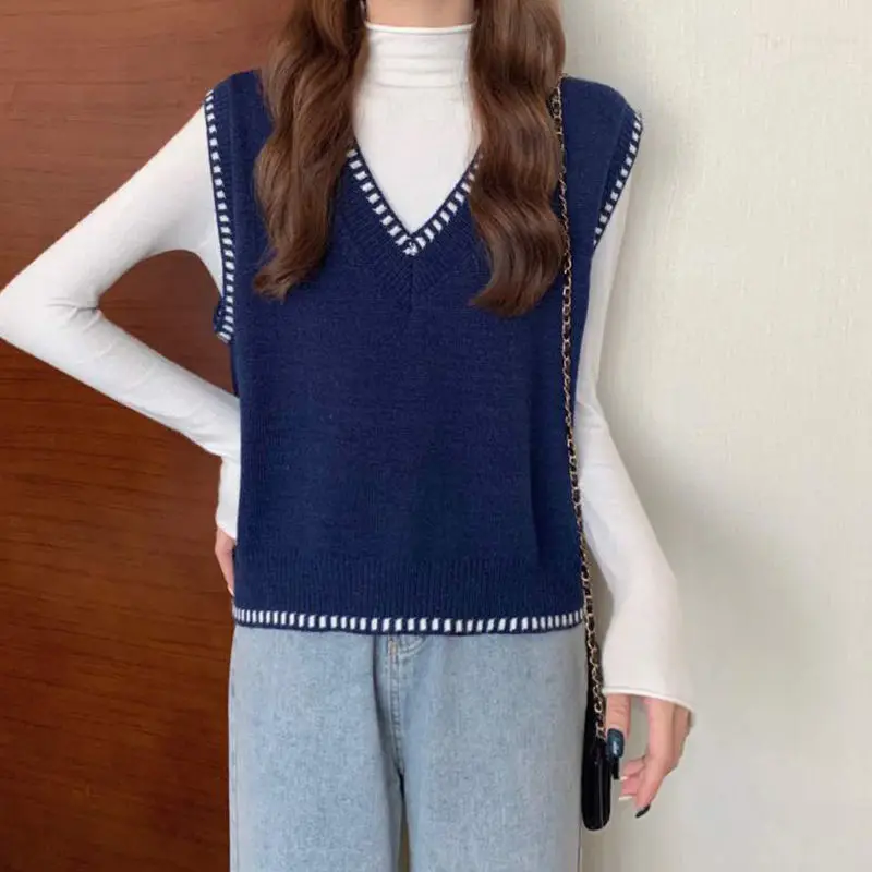 Yasuk Autumn Winter Fashion Solid Casual Pullover Tess Vest Women's Loose Knitted Top Student Sweater Gentle All-Match
Yasuk Autumn Winter Fashion Solid Casual Pullover Tess Vest Women's Loose Knitted Top Student Sweater Gentle All-Match