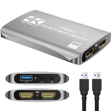 4K Video Capture Card 60fps USB 3.0 Loop-out HDMI-compatible with Audio Mic in Streaming for PS4 5 Nintendo Switch Game Capture 4K Video Capture Card 60fps USB 3.0 Loop-out HDMI-compatible with Audio Mic in Streaming for PS4 5 Nintendo Switch Game Capture