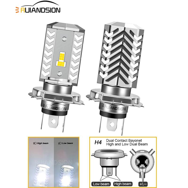 RUIANDSION 1PCS H4 P43t 12V LED High/low Beam Headlight Bulb Modification Scooter Headlights vehicle Super Bright 7035 LED
RUIANDSION 1PCS H4 P43t 12V LED High/low Beam Headlight Bulb Modification Scooter Headlights vehicle Super Bright 7035 LED