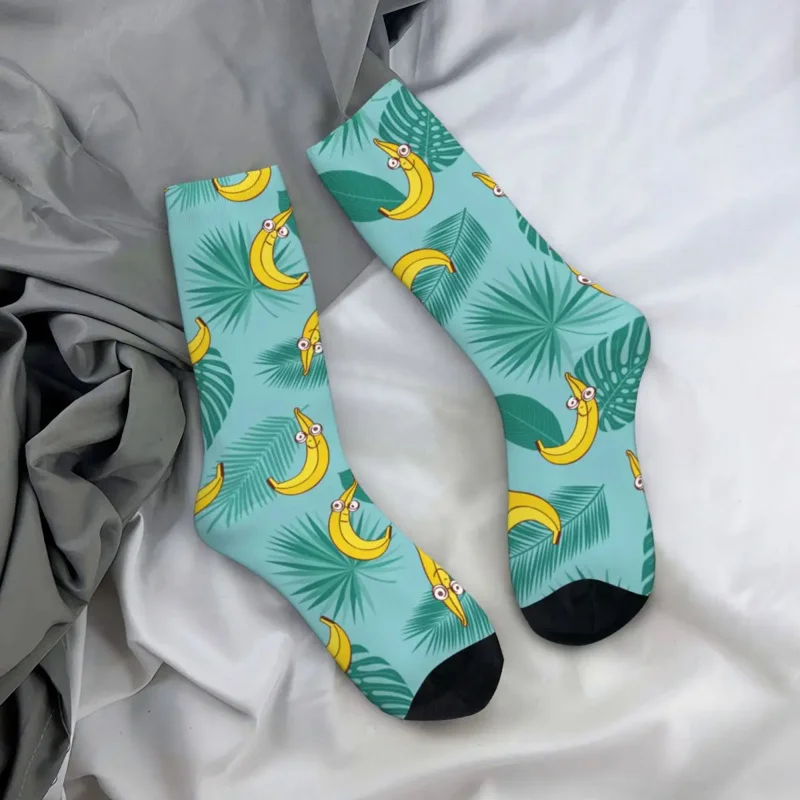 

New Men's Socks Hip Hop Banana Summer Fruits Sock Polyester Tropical Palm Leaves Skateboard Women's Socks Spring Summer Autumn