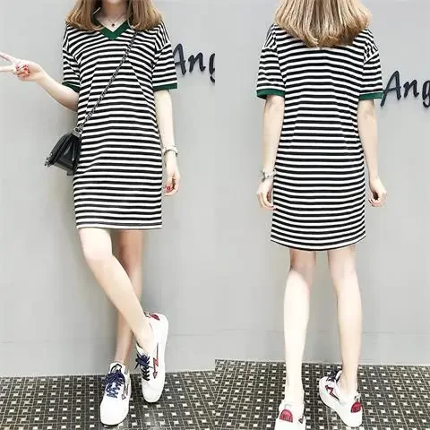 Summer round neck women's pregnant women's short sleeved T-shirt striped blouse women GRAY22
Summer round neck women's pregnant women's short sleeved T-shirt striped blouse women GRAY22
