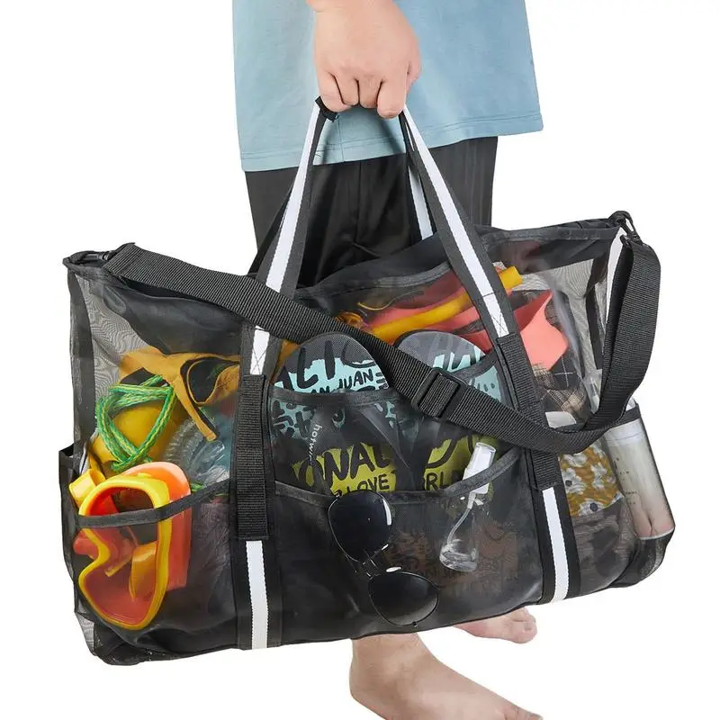 Mesh Beach Tote Beach Nylon Mesh Tote Bag Anti Sand Bottom Bags With Metal Buckle Large Capacity Waterproof Bag With Hand Strap
Mesh Beach Tote Beach Nylon Mesh Tote Bag Anti Sand Bottom Bags With Metal Buckle Large Capacity Waterproof Bag With Hand Strap