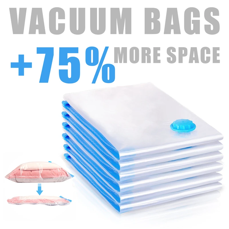 

Vacuum Bag Storage Home Organizer Convenient Transparent Clothes Organizer Sealer Compressed Travel Saving Space Bags Packet