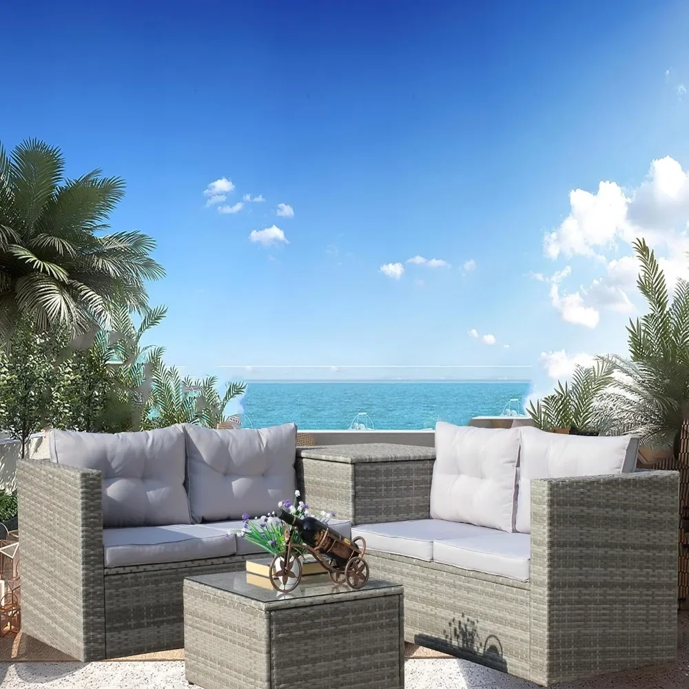Patio Indoor Use Backyard Poolside Balcony Outdoor Garden Furniture Sets 4 Pieces Sets Lawns Porch Terrace Grey-8 Set Table
Patio Indoor Use Backyard Poolside Balcony Outdoor Garden Furniture Sets 4 Pieces Sets Lawns Porch Terrace Grey-8 Set Table