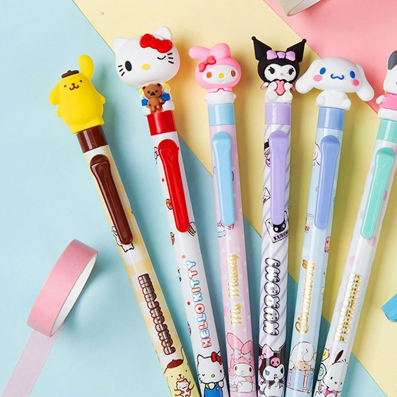 

Sanrio Kawaii Anime Neutral Pencil Hello Kitty Kuromi One Random Pen Cute Student School Operation Stationery Y2K Toys Gifts
