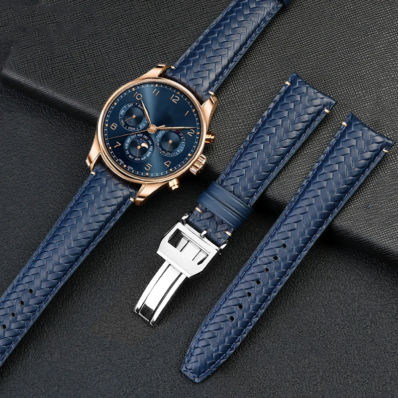 High Quality Cowhide Woven Watchband For IWC IW344205 Portugieser Pilot Watches Portofino Blue Soft Leather Watch Strap 22mm
High Quality Cowhide Woven Watchband For IWC IW344205 Portugieser Pilot Watches Portofino Blue Soft Leather Watch Strap 22mm
