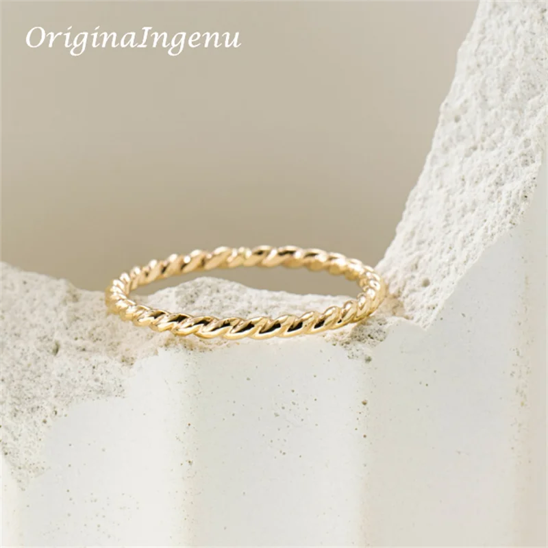 

14K Gold Filled Braided Stacking Ring Handmade Minimalism Ring Dainty Women Jewelry Waterproof Jewelry Tarnish Resistant Ring