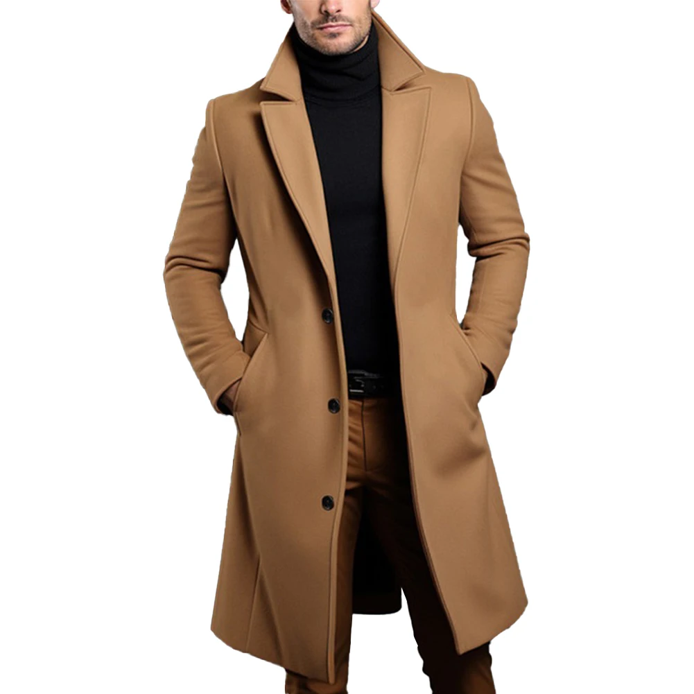 Atutumn Winter Long Warm Wool Trench Coat For Men Solid Color Single Breasted Luxury Wool Blends Overcoat Tops Coats Clothing
Atutumn Winter Long Warm Wool Trench Coat For Men Solid Color Single Breasted Luxury Wool Blends Overcoat Tops Coats Clothing