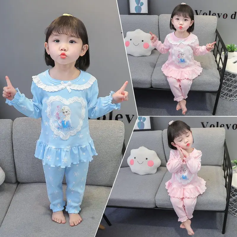 Girls Frozen Pajamas Kids Anna Elsa Cartoon Long Sleeve Clothing Set Baby Girls Casual Home Sleepwear Clothing Nightgown Suit Girls Frozen Pajamas Kids Anna Elsa Cartoon Long Sleeve Clothing Set Baby Girls Casual Home Sleepwear Clothing Nightgown Suit