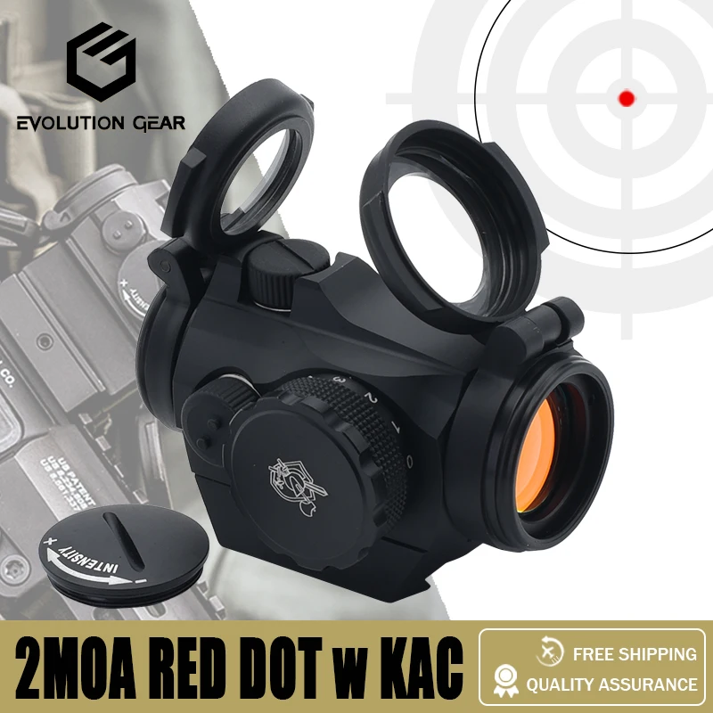 

New Evolution Gear 2MOA Red Dot Reflex Sight with KAC Style Battery Cap 1x20m for Hunting Airsoft Rifles with Full Markings