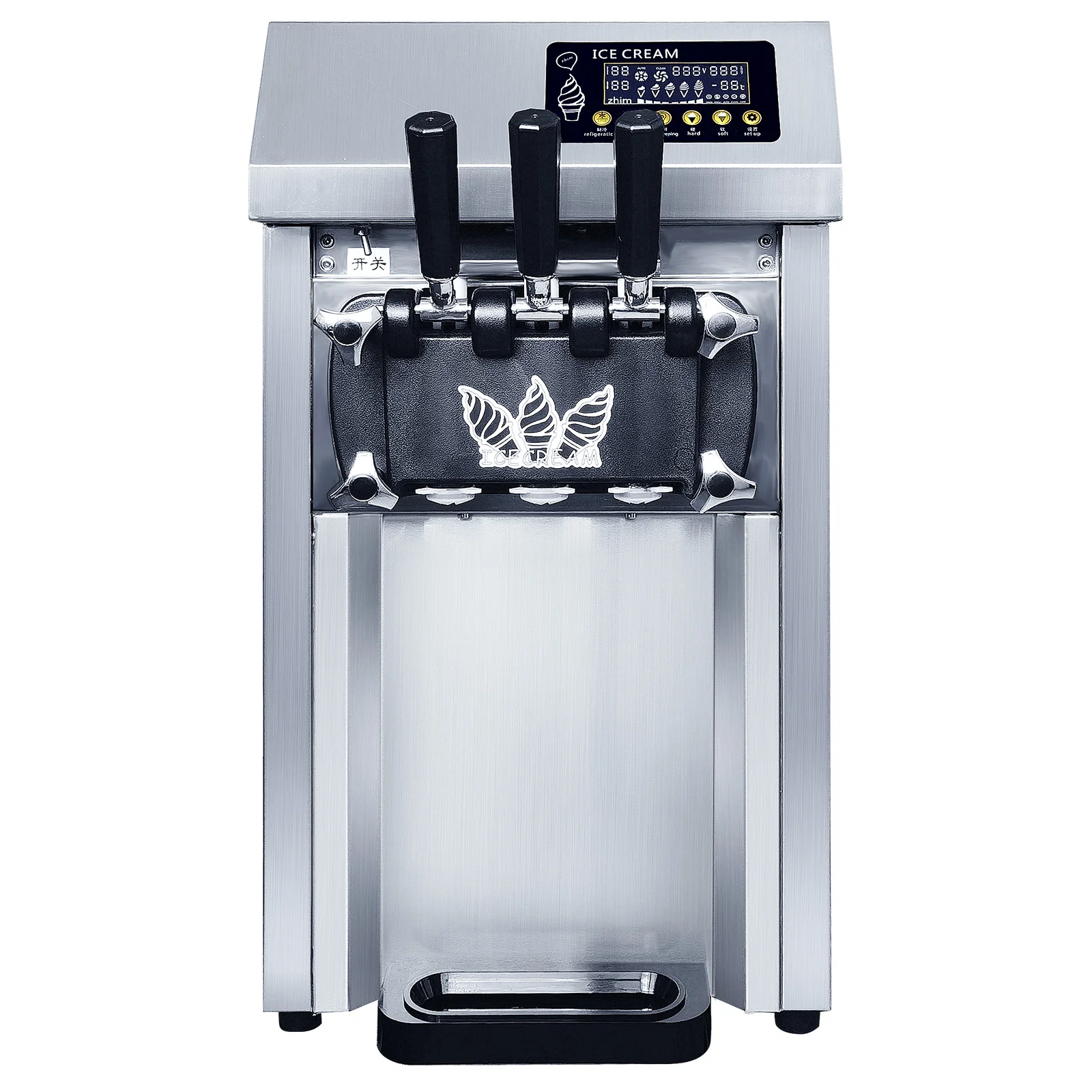 Tabletop Soft Stainless steel Ice Cream Machine 3 Flavors Ice Cream Cone Soft Serve Vending Machine For Restaurant
Tabletop Soft Stainless steel Ice Cream Machine 3 Flavors Ice Cream Cone Soft Serve Vending Machine For Restaurant