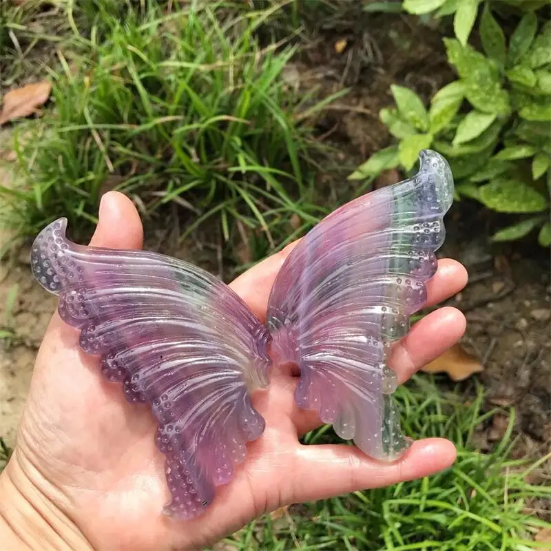 Natural Fluorite Butterfly Wings Crystal Carving Crafts Healing Energy Lucky Stone Home Decoration Birthday Gift 1pair
Natural Fluorite Butterfly Wings Crystal Carving Crafts Healing Energy Lucky Stone Home Decoration Birthday Gift 1pair