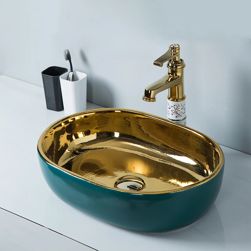 Metal glazed green countertop basin, European style washbasin, high-end hotel, club, beauty salon washbasin, light luxury
Metal glazed green countertop basin, European style washbasin, high-end hotel, club, beauty salon washbasin, light luxury