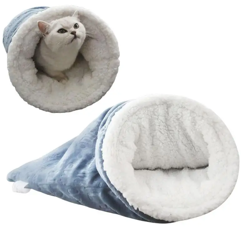 

Corduroy Cat Cave Semi-Closed Cat Hideaway Bed Soft Movable Cat Sleeping Bag Bed Windproof Cozy Cave Dog Bed pet supplies