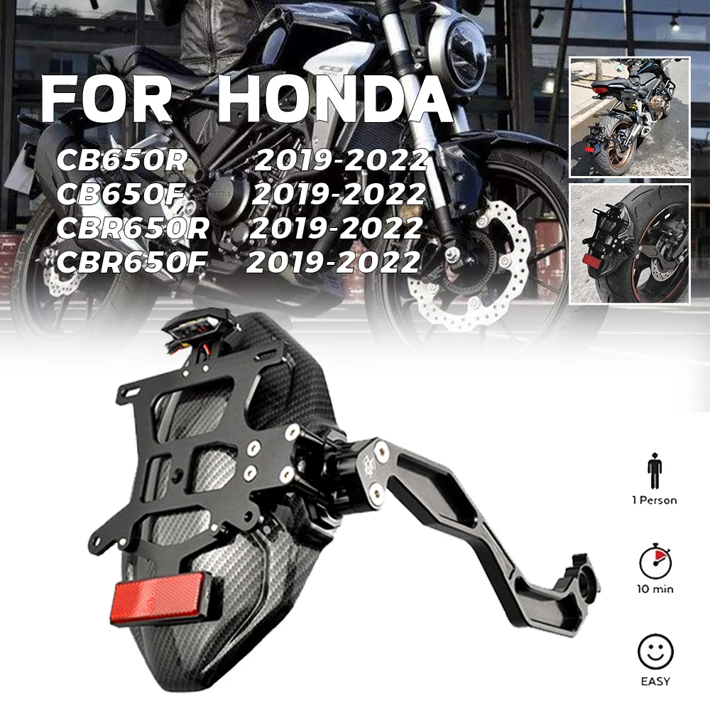 

For HONDA CBR650R CB650R 2019-2022 CB650F CBR650F 17-22 Motorcycle Rear Mudguard Wheel Splash Guard Fender License Plate Frame