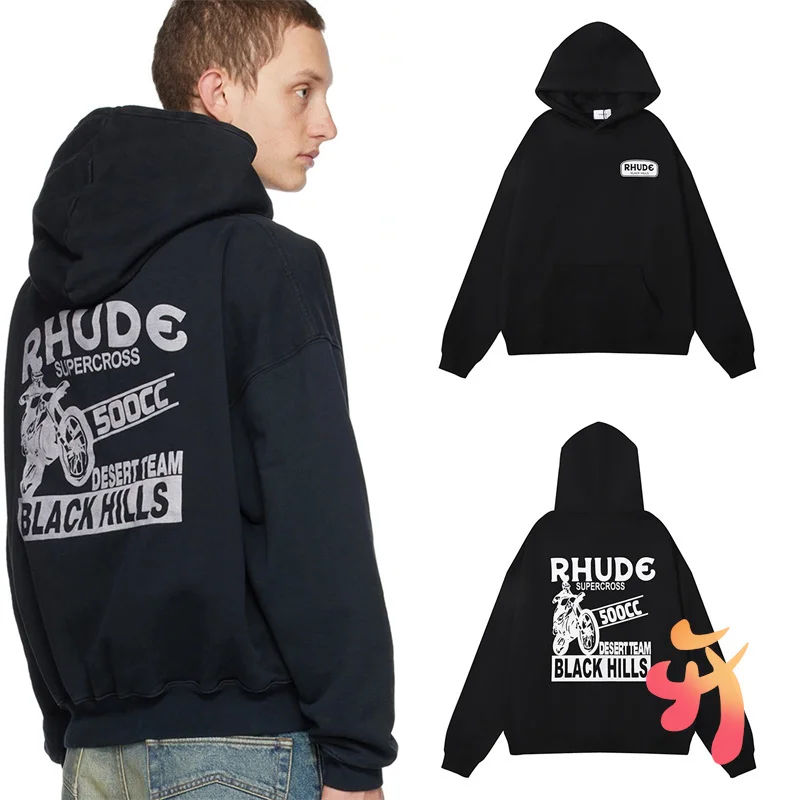 1:1 High Heavy Hooded Sweatshirts Niche Brand Fashion Rhude Hoodie Classic Letters Supercross Black Hills Printed Pullover
1:1 High Heavy Hooded Sweatshirts Niche Brand Fashion Rhude Hoodie Classic Letters Supercross Black Hills Printed Pullover