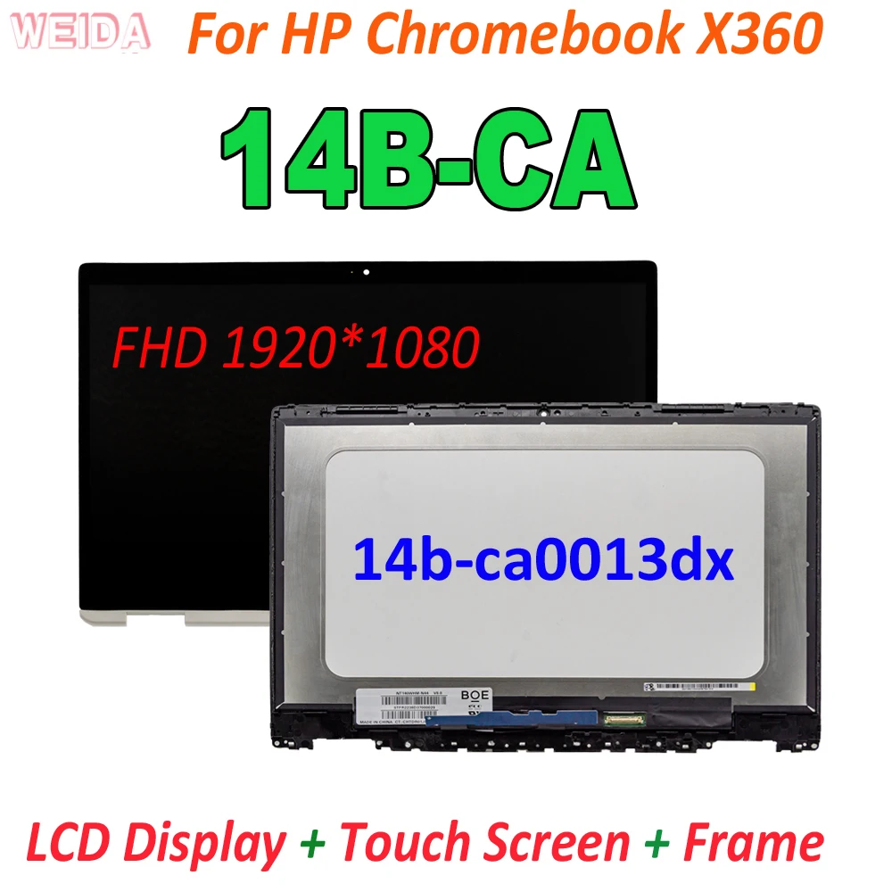 

14" For HP Chromebook X360 14B-CA LCD Display Touch Screen Digitizer Assembly For HP 14B-CA 14b-ca0013dx FHD 1920x1080