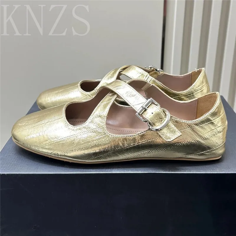 

Spring Summer New Round Toe Concise Ballet Flats Woman Fashion Real Leather Solid Color Comfort Casual Single Shoes Women 2024