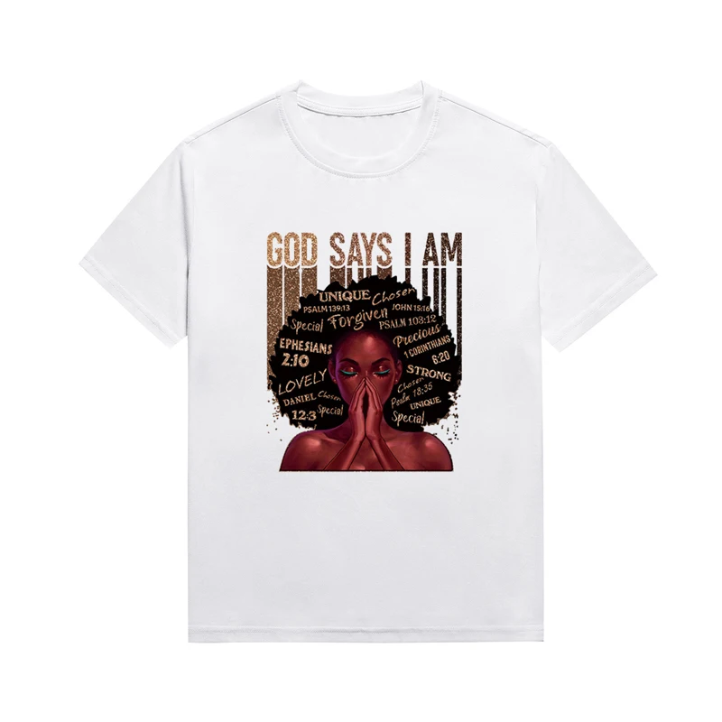 God Says I Am Precious Melanin Slogan T Shirt Feminism Top Summer Harajuku Casual Tees Custom T Shirts
God Says I Am Precious Melanin Slogan T Shirt Feminism Top Summer Harajuku Casual Tees Custom T Shirts