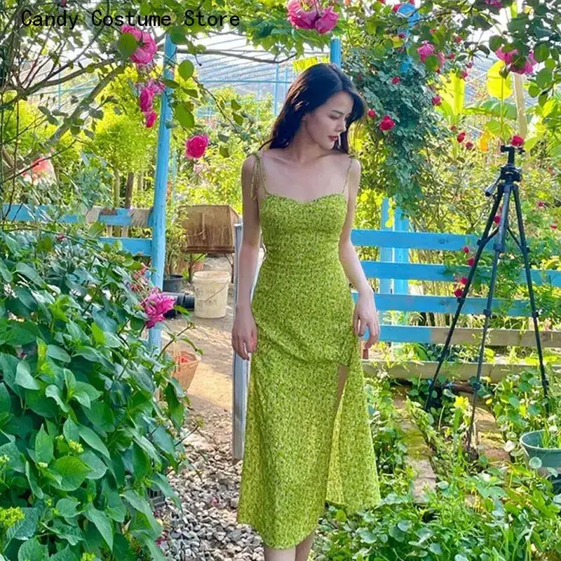 Sweet Floral Spaghetti Strap A-Line All-Matchsleeveless Dress Women Summer New Arrival Casual Daily Korean Style Retro Design
Sweet Floral Spaghetti Strap A-Line All-Matchsleeveless Dress Women Summer New Arrival Casual Daily Korean Style Retro Design