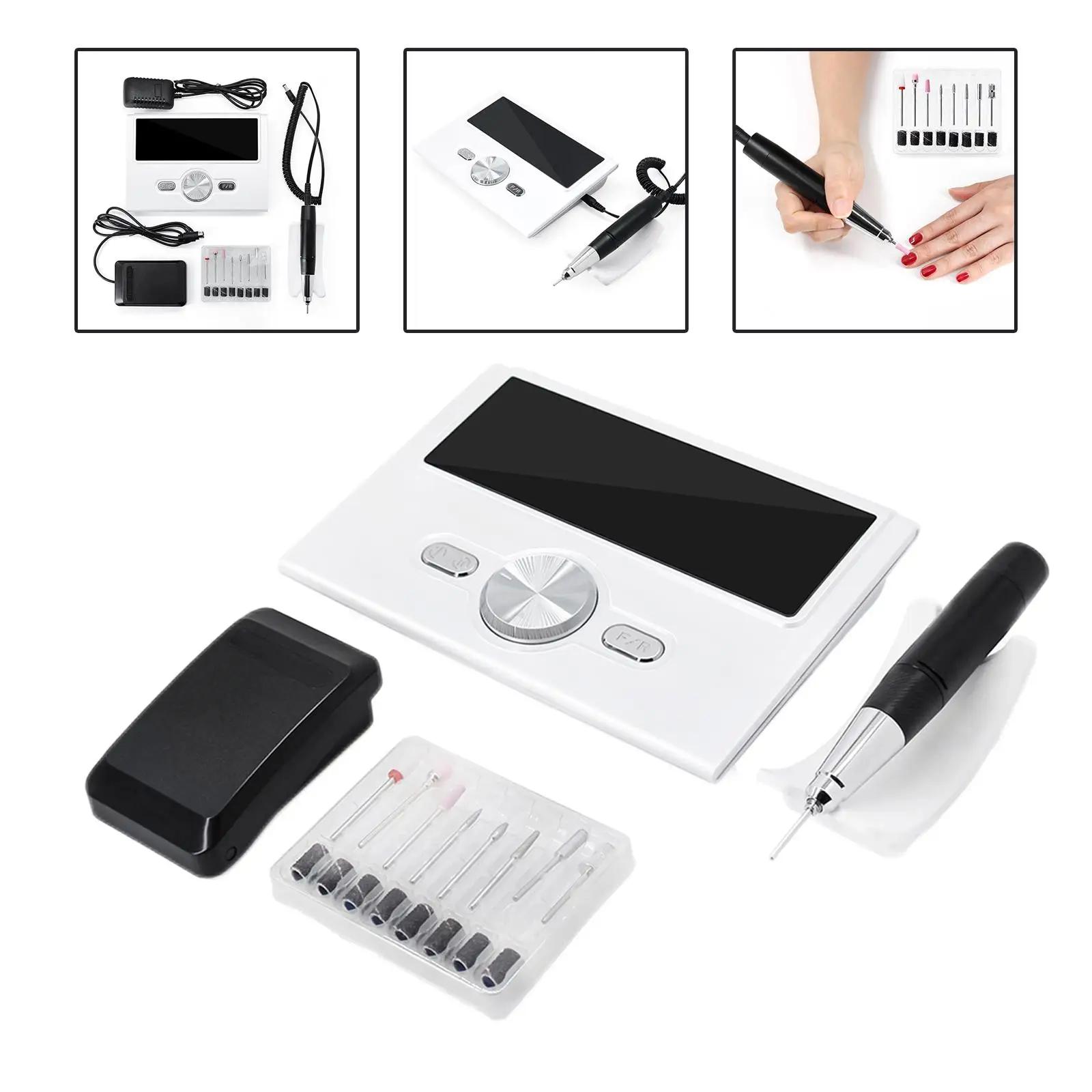 Professional Nail Drill Machine Low Heat Glazing Pedicure DIY Nail Art Portable with Foot Pedal Nail File Drill Set Kit
Professional Nail Drill Machine Low Heat Glazing Pedicure DIY Nail Art Portable with Foot Pedal Nail File Drill Set Kit