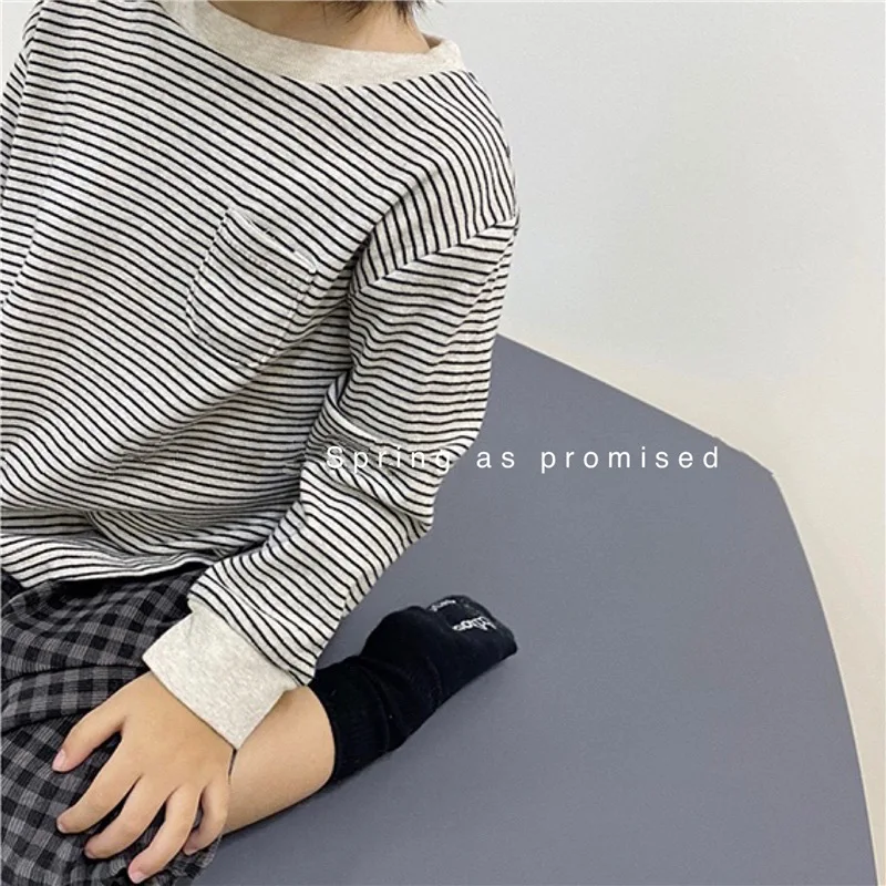 2025 Autumn New Baby Long Sleeve T Shirts Boys Girls Striped Casual Tops Toddler Loose Versatile Bottoming Shirt Kids Clothes 16 S1f3fc0582eb246e7a040145b269fd6c8X