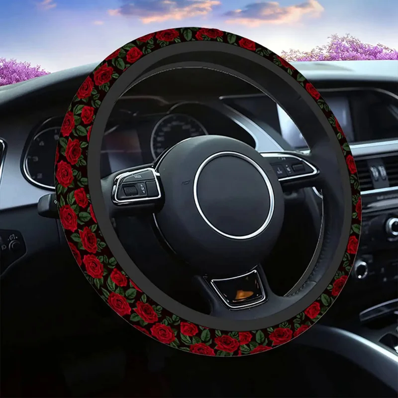 Rose Red Steering Wheel Covers 15 Inch Vintage Red Roses and Green Leaves Universal Fit Most Car Sedans SUVs
Rose Red Steering Wheel Covers 15 Inch Vintage Red Roses and Green Leaves Universal Fit Most Car Sedans SUVs