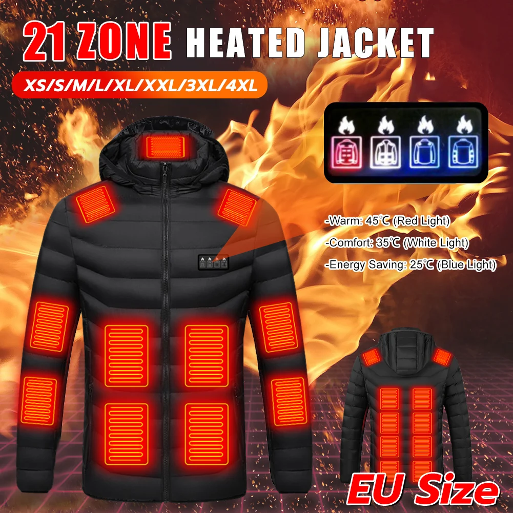 21 Areas Heated Jacket for Men Women Winter Outdoor Adjustable Heating Coat USB Powered Thermal Coat for Skiing Camping EU Size
21 Areas Heated Jacket for Men Women Winter Outdoor Adjustable Heating Coat USB Powered Thermal Coat for Skiing Camping EU Size