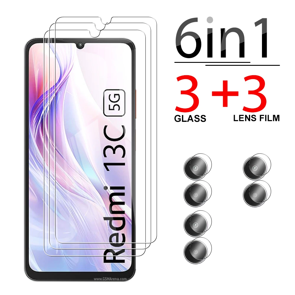 

6in1 Camera Lens flim For Xiaomi redmi 13C 5G Tempered glass redmi13c redmy 13c 13 c c13 screen protector readmi13c 6.74 inches