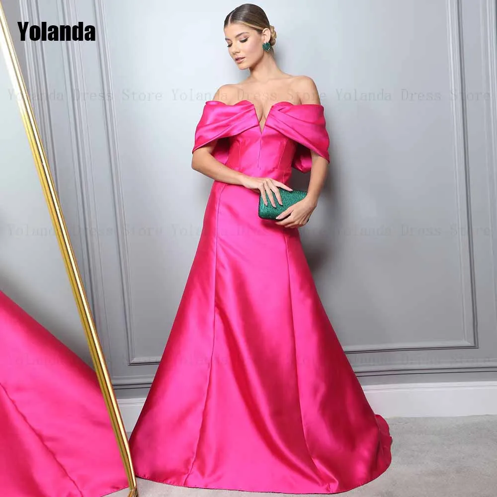 Pink 2024 A-line Evening Dresses Open Back Satin Off-The-Shoulder Strapless Draped Pleat Party Dress Floor Length Robe de soirée
Pink 2024 A-line Evening Dresses Open Back Satin Off-The-Shoulder Strapless Draped Pleat Party Dress Floor Length Robe de soirée