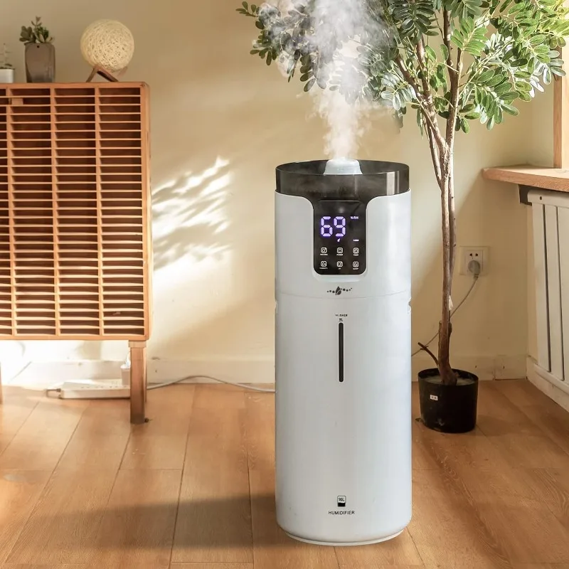 

Humidifiers for Home Large Room Wholehouse Humidifier 2000 sq. ft 4.2 Gal 16L Floor Humidifier 360° Nozzles Cool Mist Ultrasonic