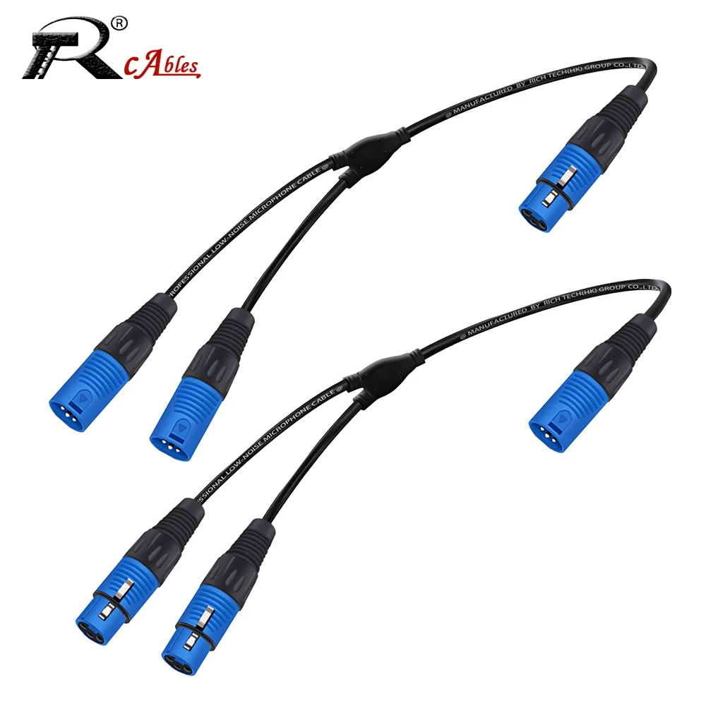 

1PC 0.3M 0.5M 3 Pin Color Plastic XLR Female/Male to Dual XLR Male/Female Patch Y Cable Balanced Mic Splitter Cord Audio Adaptor