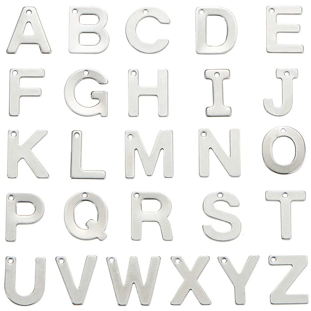 10Pcs Stainless Steel Alphabet A-Z Letter Pendant Charms For DIY Necklace Earring Jewelry Making Handmade Pendant Wholesale
10Pcs Stainless Steel Alphabet A-Z Letter Pendant Charms For DIY Necklace Earring Jewelry Making Handmade Pendant Wholesale