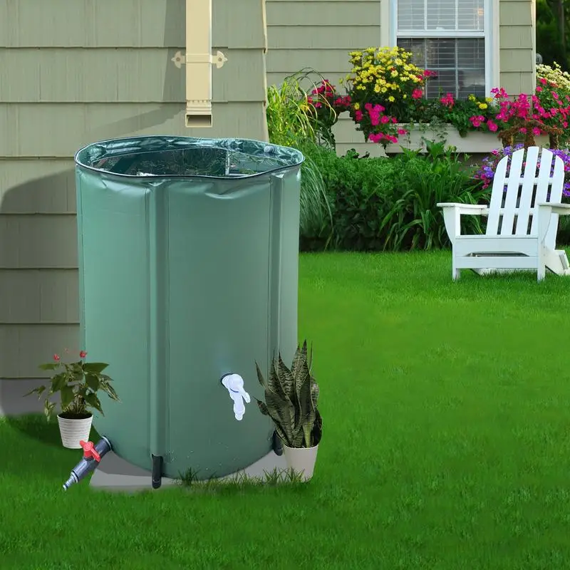 

100-750L Rain Water Recovery Storage Tank Rain Barrel Water Collector Bucket Garden Irrigation Water Bucket Collapsible Rain Tan