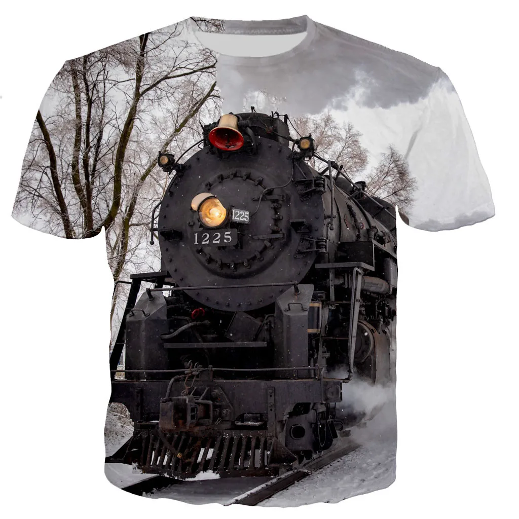 Summer Men's 3D Printed Steam Train T -shirt, Sports And Leisure Youth Loose Comfortable Top Short Sleeves.
Summer Men's 3D Printed Steam Train T -shirt, Sports And Leisure Youth Loose Comfortable Top Short Sleeves.