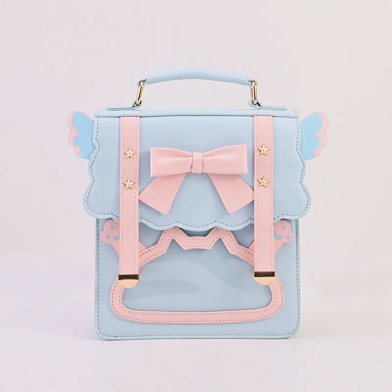 3ways Lolita Bow Star Bow Wing JK Backpack Kawaii Transparent Uniform School Bag Shoulder Bag Women Purse Handbag Cosplay
3ways Lolita Bow Star Bow Wing JK Backpack Kawaii Transparent Uniform School Bag Shoulder Bag Women Purse Handbag Cosplay