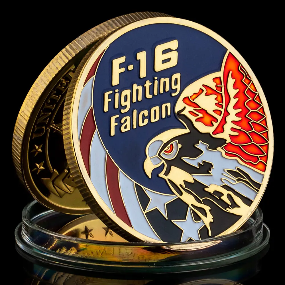 United States Ari Force Souvenir Coin F-16 Fighting Falcon Aircraft Commemorative Coin Gold Plated Military Collectible Coin
United States Ari Force Souvenir Coin F-16 Fighting Falcon Aircraft Commemorative Coin Gold Plated Military Collectible Coin
