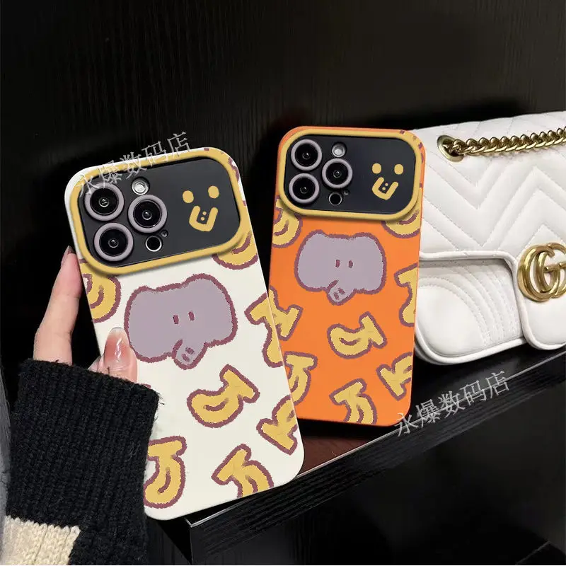 

Elephants For iPhone 11pro Case 14/13/12promax Large Window Full Cover Xsmax Anti-skid Anti-slip 7/8plus Men Women XR Cartoon