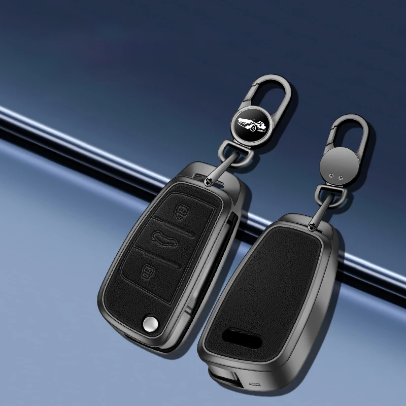 

Zinc Alloy+Leather Car Remote Key Case Shell Fob For Audi A1 A3 A4 8P 8L 8V A5 B6 B7 A6 A7 C5 C6 Q3 Q5 Q7 4F S3 S4 S6 RS3 TT