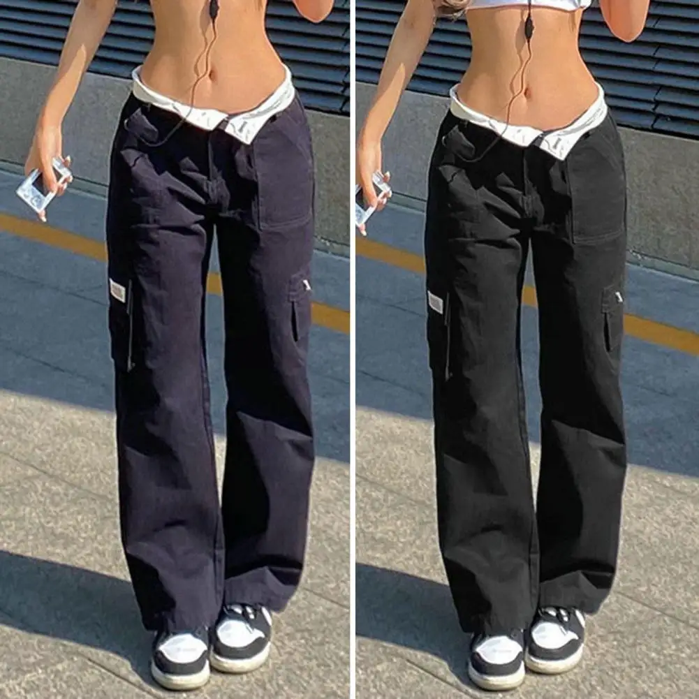 Fashion Women Cargo Pants Straight Low Waist Baggy Pants Wide Leg Multi Pockets Work Trousers Comfy Streetwear Female Trousers
Fashion Women Cargo Pants Straight Low Waist Baggy Pants Wide Leg Multi Pockets Work Trousers Comfy Streetwear Female Trousers