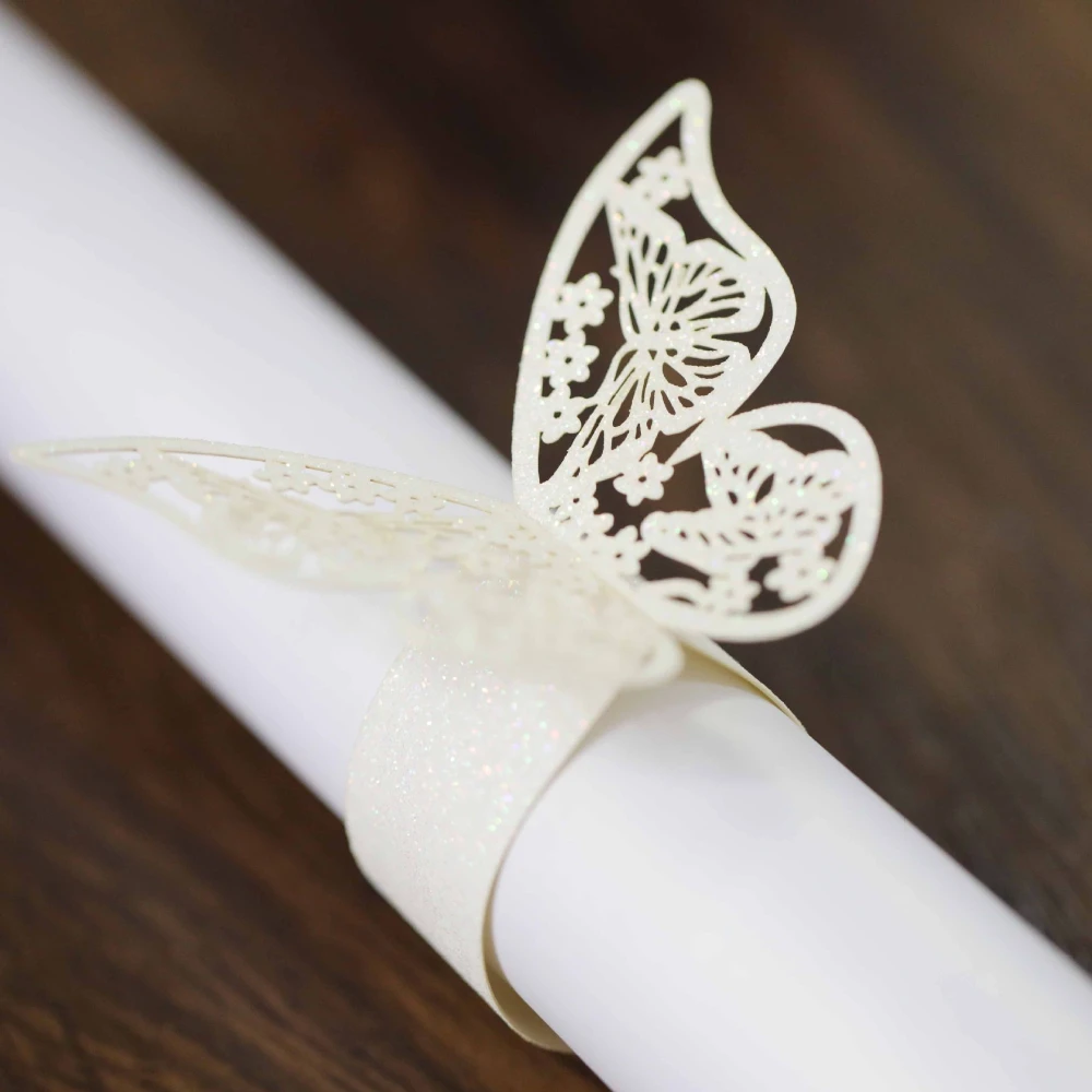 25pcs Glitter Paper Rings 3D Butterfly Laser Cut Paper Napkin Buckles Napkin Bands Party Favors for Wedding Table Decoration
25pcs Glitter Paper Rings 3D Butterfly Laser Cut Paper Napkin Buckles Napkin Bands Party Favors for Wedding Table Decoration