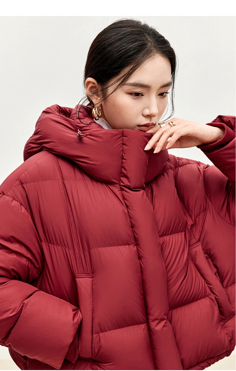 SENTUBILA Hooded Puffer Down Coat for Women 2024 Winter Lightweight Warmth 90% White Duck Down Short Jacket Outerwear W44Y55965 SENTUBILA Hooded Puffer Down Coat for Women 2024 Winter Lightweight Warmth 90% White Duck Down Short Jacket Outerwear W44Y55965