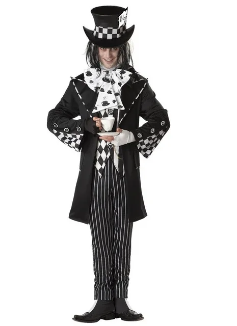 

Adult Mens Alice in Wonderland Mad Hatter Costume Character Fairytale Book Day Week Fantasia Fancy Dress