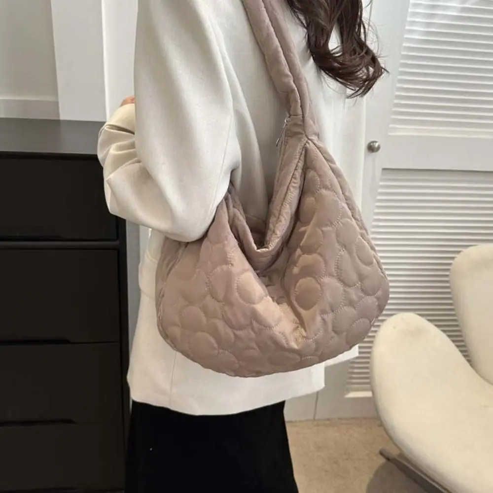 

Zipper Cloud Bubble Shoulder Bag Solid Color Handbag Flower Message Bag Stroge Bag All-match Space Cotton Underarm Bag Outdoor